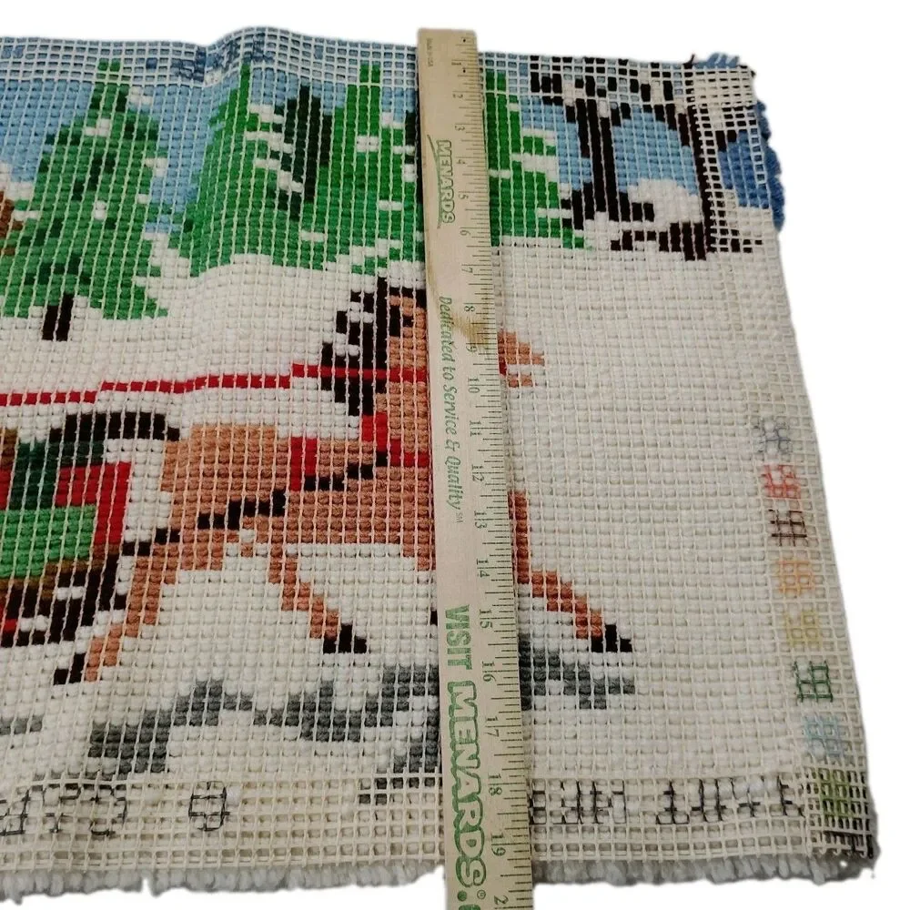 Vintage Christmas Latch Hook Rug Round 20